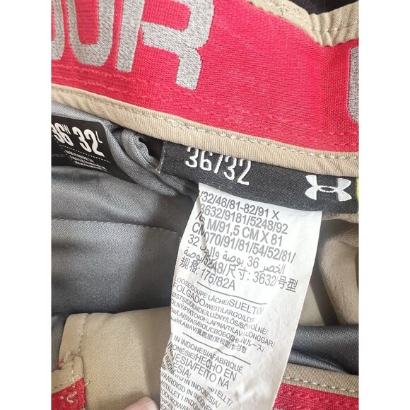 Under Armour Performance Golf Pants Mens 36x32 Chino Beige Travel Classic - Picture 9 of 10